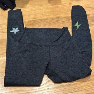 Women’s pixie lane Charcoal Leggings with Star and Lightning Bolt